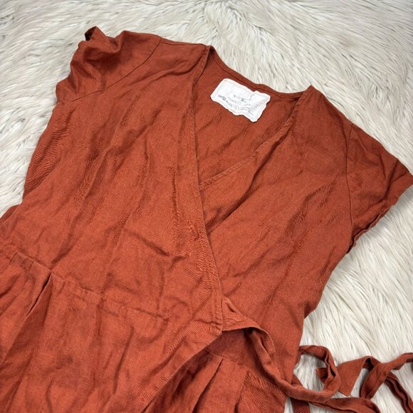 Not Perfect Linen Margeret Wrap Style Slim Leg Jumpsuit - notPERFECTLINEN - Picture 2 of 6